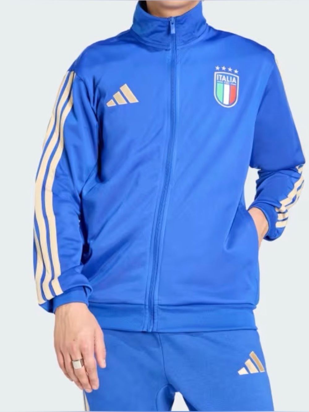 Adidas Italy Soccer Team Men’s DNA Track Jacket Blue Size L New